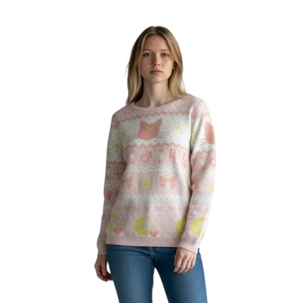 Sailor Moon Luna Cat Box Lunch Exclusive Sweater Anime Manga Kawaii Pastel
